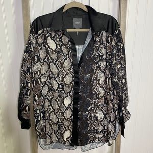 Lysse snakeskin print button down